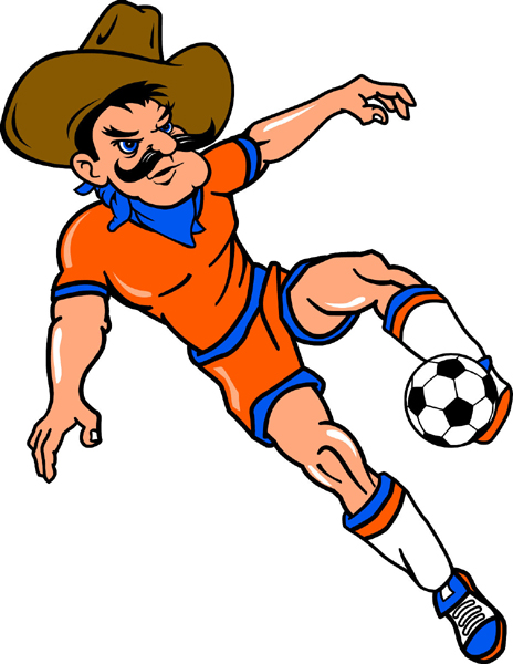 Cowboy Soccer mascot sports sticker. Make it personal! 
